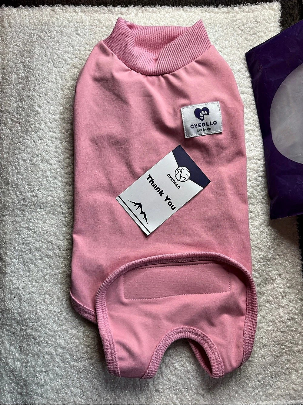 CYEOLLO Dog Surgical Recovery Suit Pink Dog Bodysuit Size Small